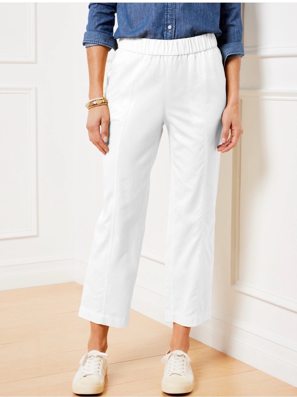 NWT Talbots Cotton/Linen Blend Crop Pant
